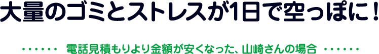 大量のゴミとストレスが1日で空っぽに！